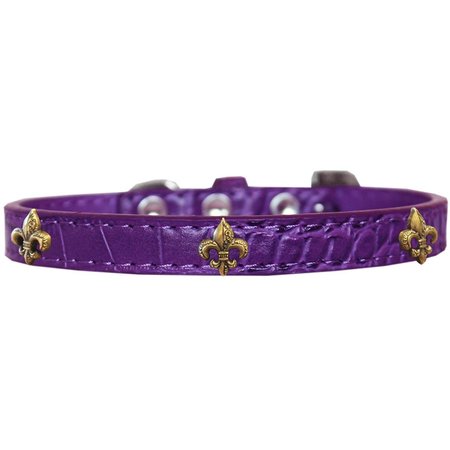 PET PAL Bronze Fleur De Lis Widget Croc Dog CollarPurple Size 20 PE761770